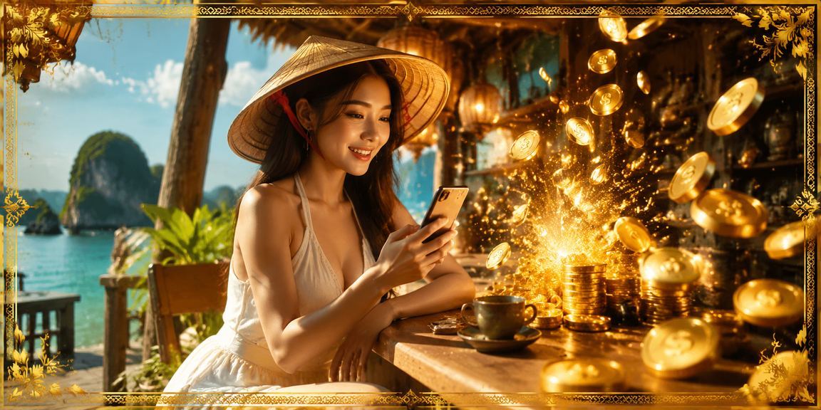 Người dùng tại Buôn Ma Thuột truy cập mobile casino b850m với nón lá truyền thống