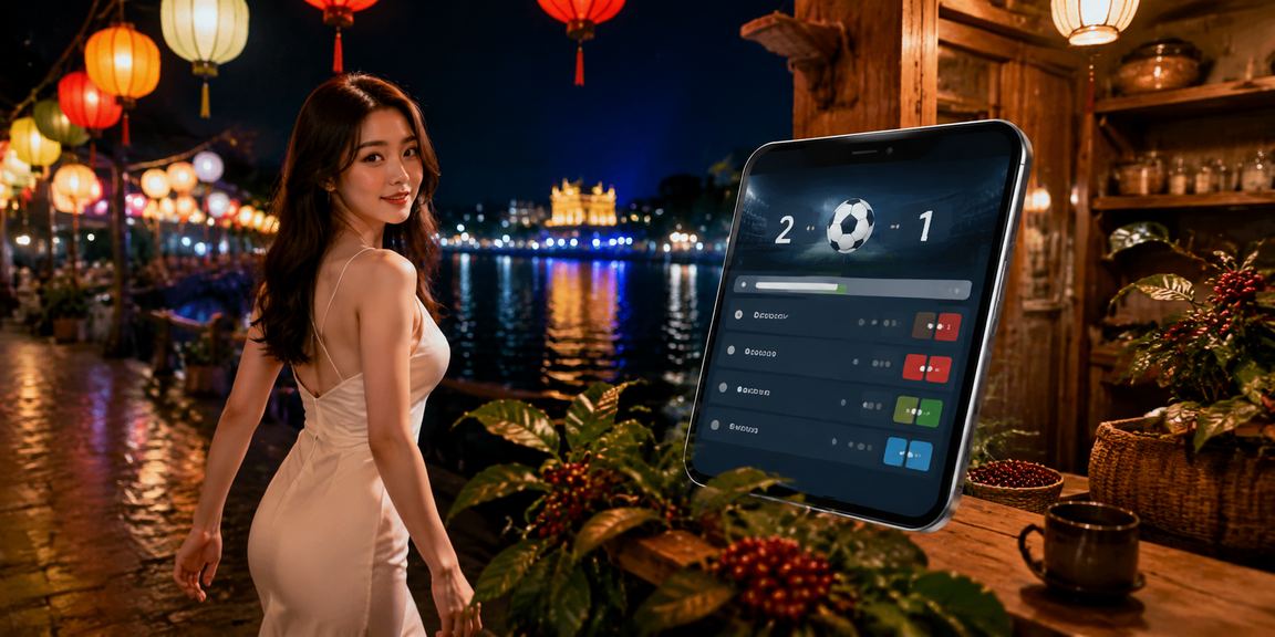 Không gian cà phê xem bóng đá và đặt cược tại Huế vào buổi tối