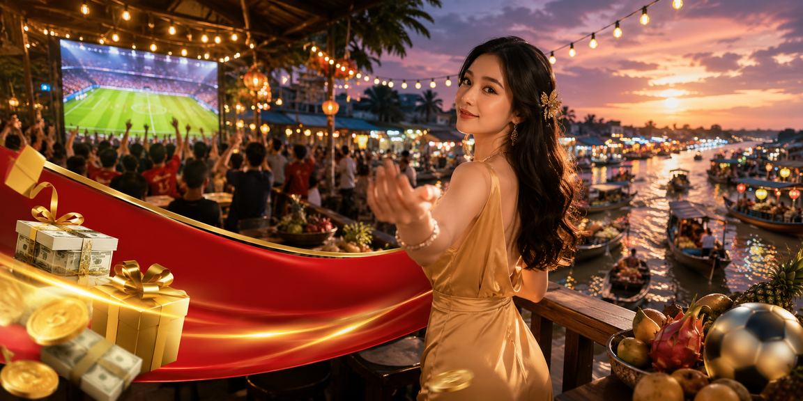Cảnh biển vùng Mekong với người dùng nhận thưởng cashback qua điện thoại di động